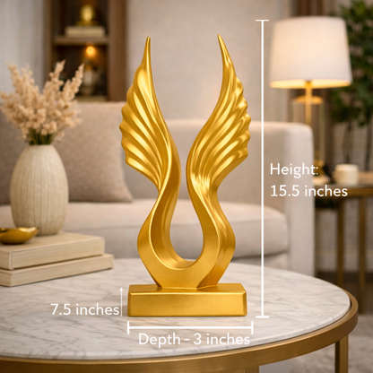 Luxury Golden Abstract Angel Wings Statue | EnamorarDecor
