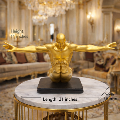 Luxury Golden Sitting Gymnast Decor Sculpture | EnamorarDecor