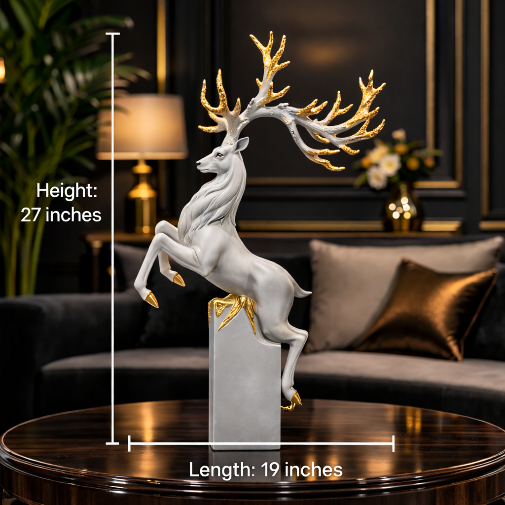 Luxury Grey Deer Grandeur Showpiece | EnamorarDecor