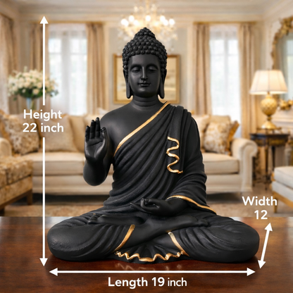 Luxury Big Black & Golden Buddha Statue | EnamorarDecor