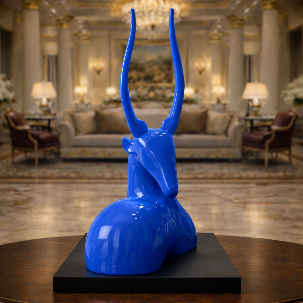 Luxury Indigo Blue Big Deer Table Decor | EnamorarDecor