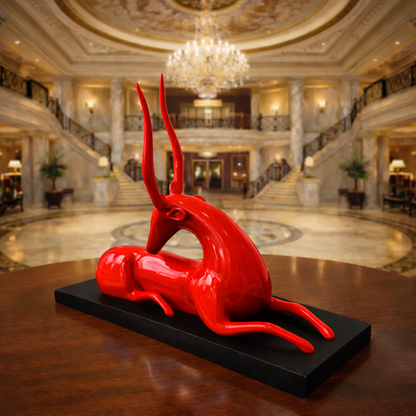 Luxury Red Big Deer Statement Decor | EnamorarDecor