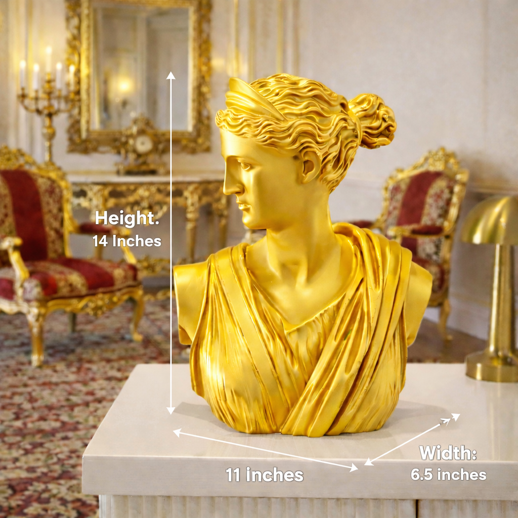 Luxury Golden Greek Lady Bust | EnamorarDecor