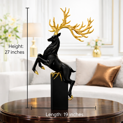 Luxury Black Deer Grandeur Showpiece | EnamorarDecor