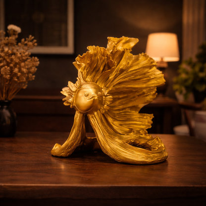 Luxury Golden Betta Fish Showpiece | EnamorarDecor