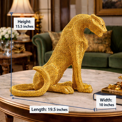 Luxury Gold Dotted Sitting Cheetah Decor | EnamorarDecor
