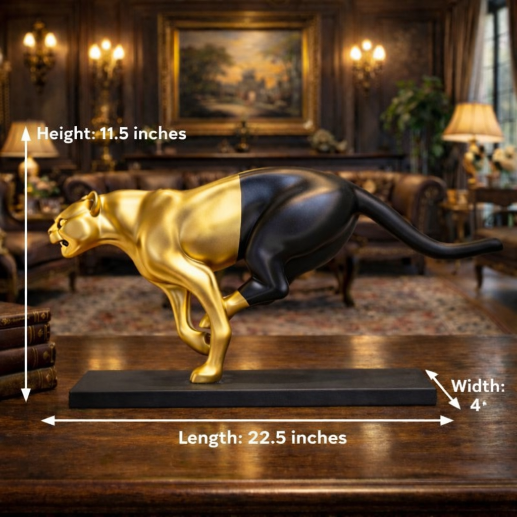 Luxury Black Leap of Life Panther Statue | EnamorarDecor
