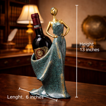 Luxury Blue Wine Bottle Holder Lady | EnamorarDecor