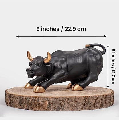 Antique Stock Market Wall Street Bull (Black) Sculpture | EnamorarDecor
