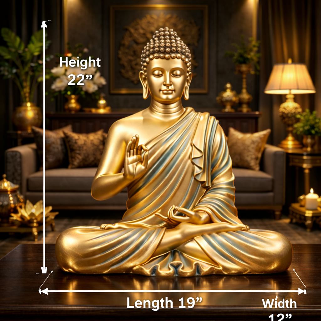 Luxury Big Golden Buddha Statue | EnamorarDecor