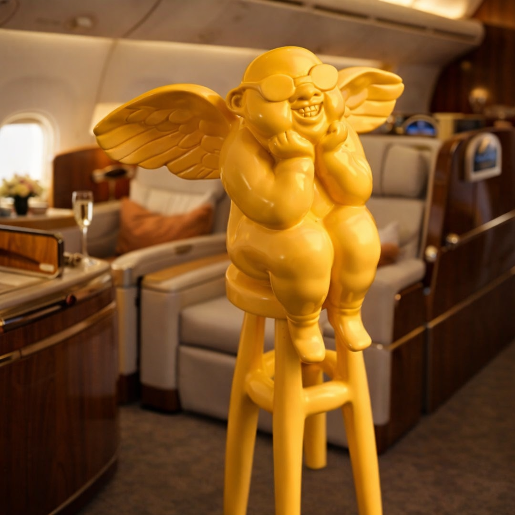 Luxury Yellow Ladder Angel Showpiece | EnamorarDecor