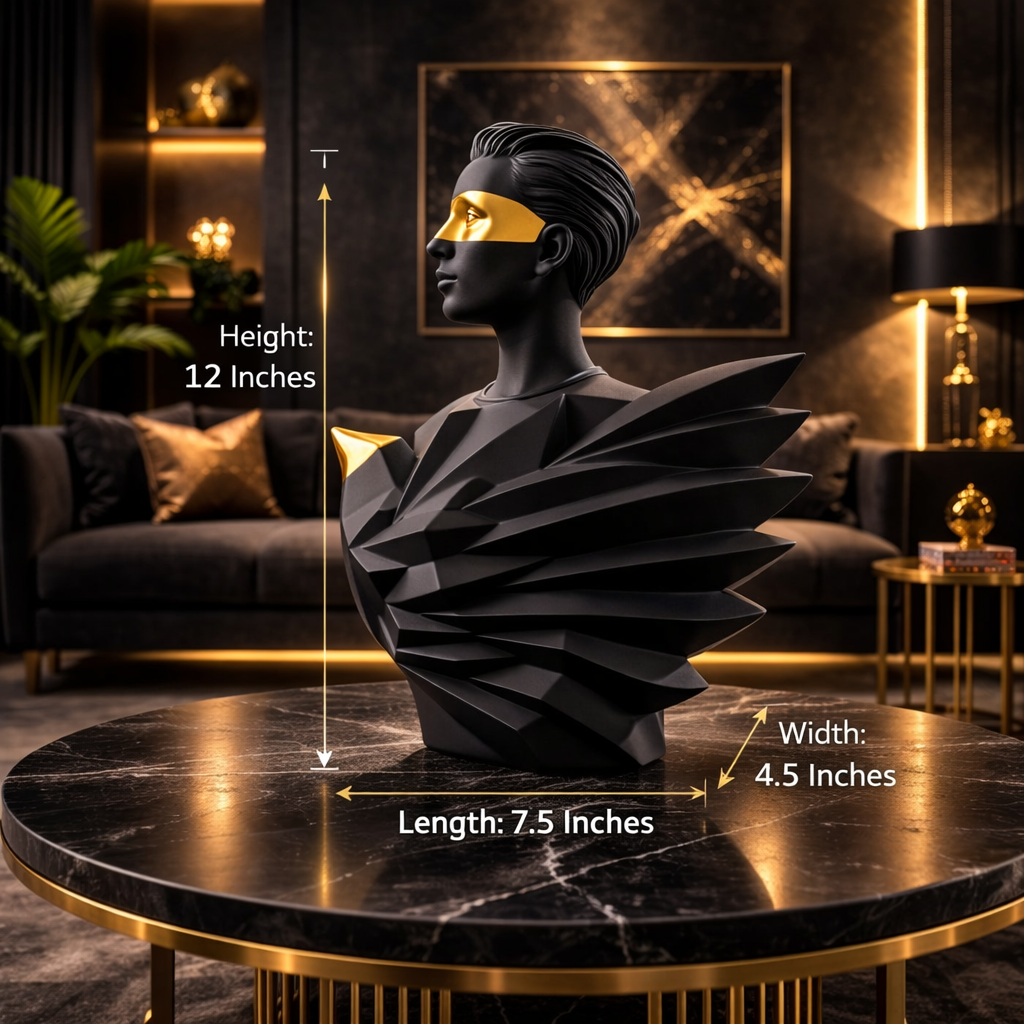 Luxury Black Bird Lady Decor Statue | EnamorarDecor