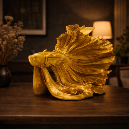 Luxury Golden Betta Fish Showpiece | EnamorarDecor