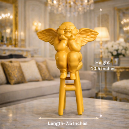 Luxury Yellow Ladder Angel Showpiece | EnamorarDecor