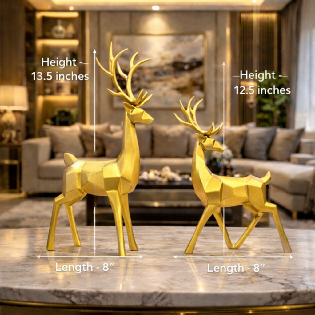 Luxury Golden Reindeer Set Showpiece | EnamorarDecor