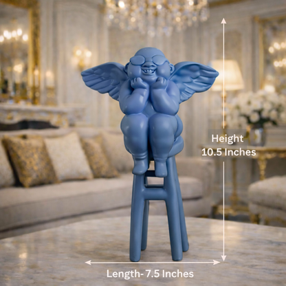 Luxury Blue Ladder Angel Showpiece | EnamorarDecor