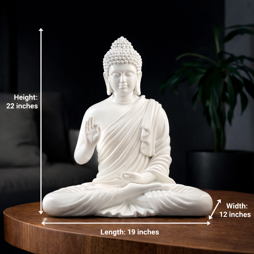 Luxury Big White Buddha Statue | EnamorarDecor