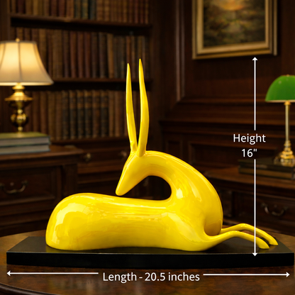 Luxury Yellow Big Deer Statement Decor | EnamorarDecor