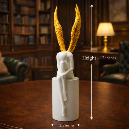 Golden Wings White Angel Sculpture | EnamorarDecor