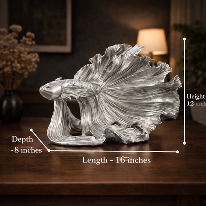 Luxury Silver Betta Fish Showpiece | EnamorarDecor