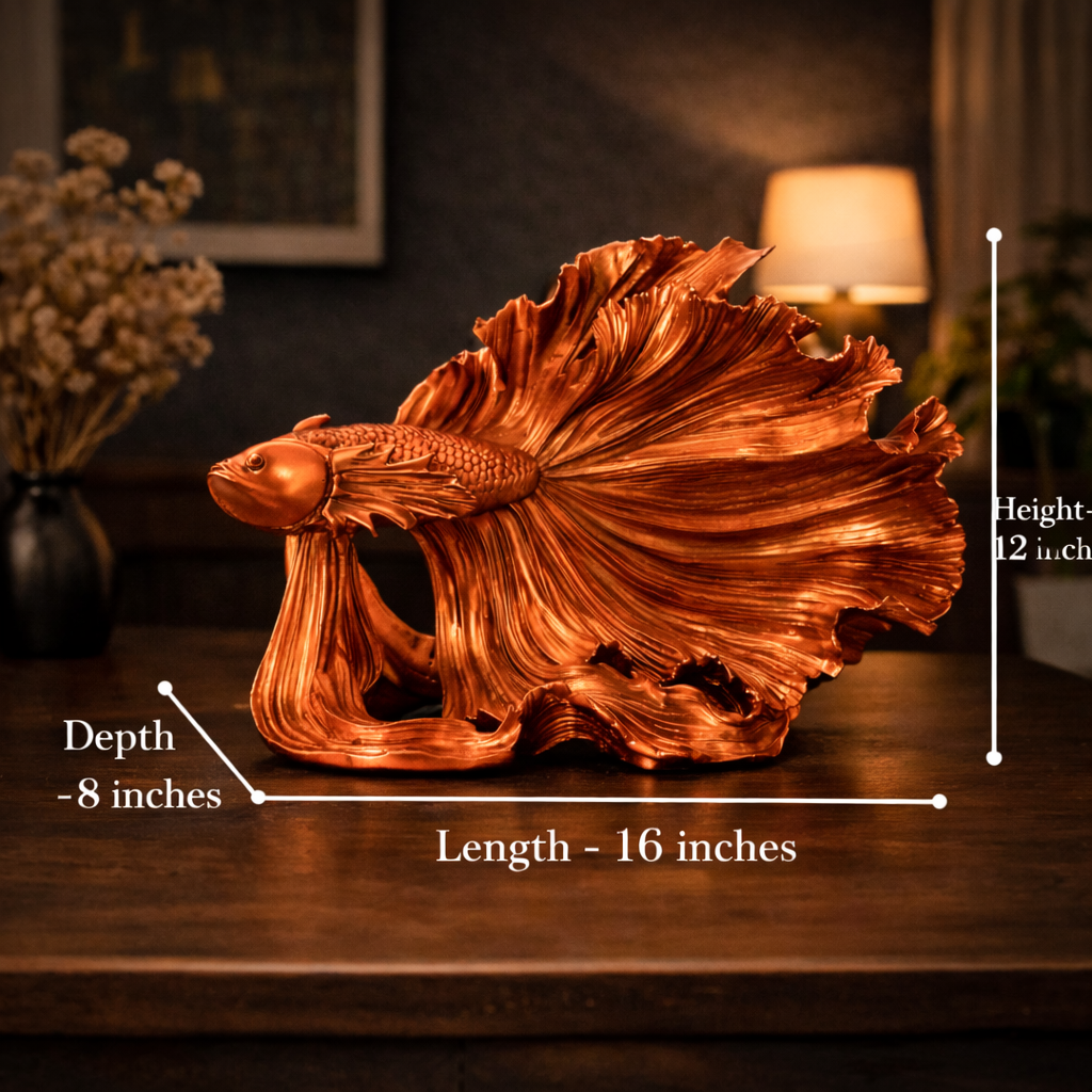 Luxury Copper Betta Fish Showpiece | EnamorarDecor
