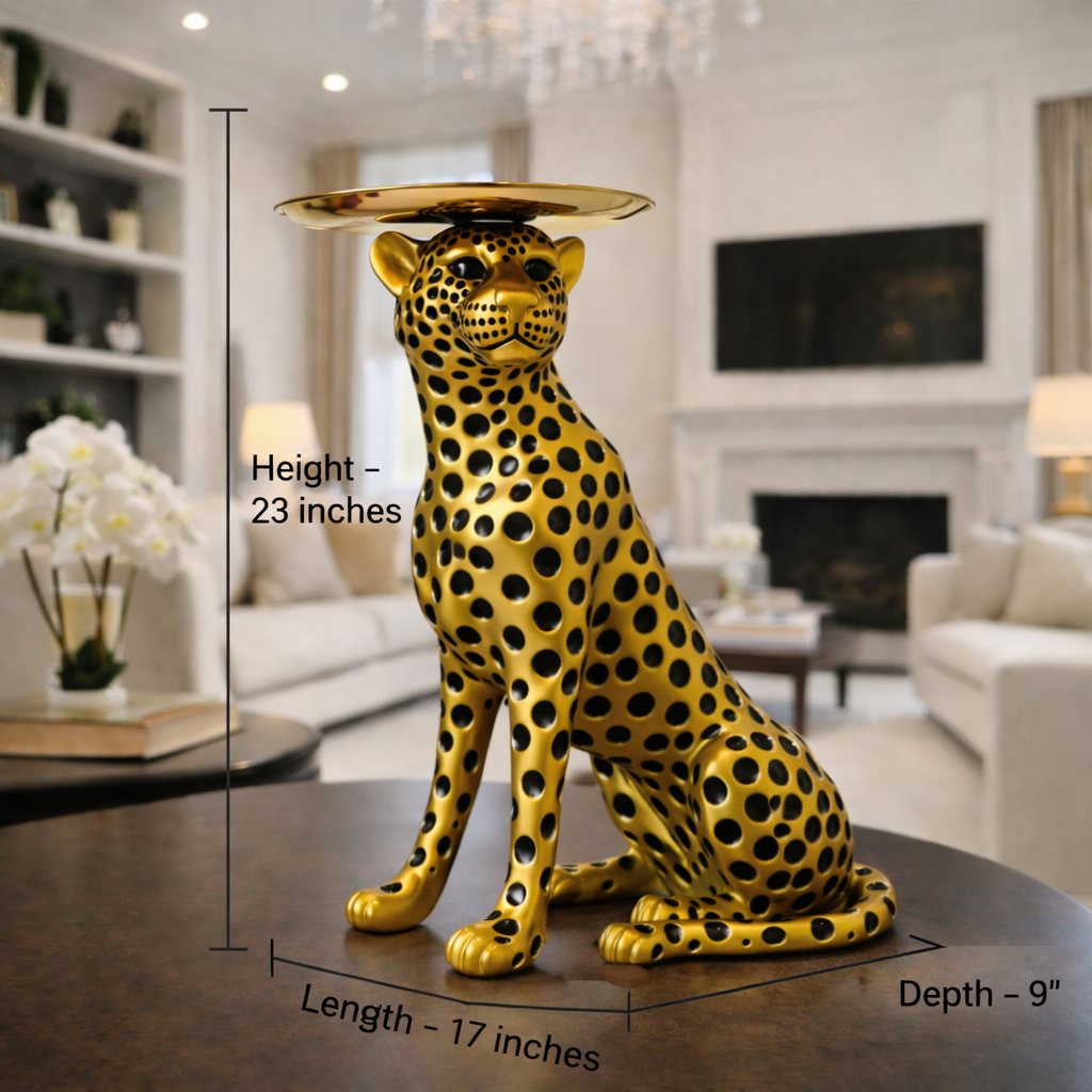 Luxury Big Golden Cheetah Statement Decor | EnamorarDecor