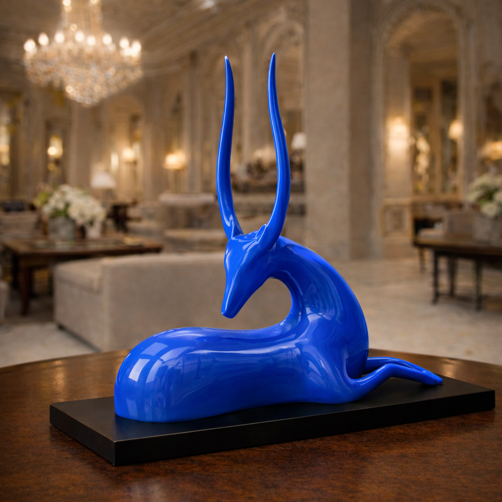 Luxury Indigo Blue Big Deer Table Decor | EnamorarDecor