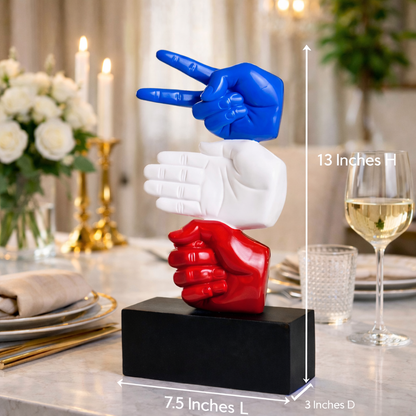 Modern Hand Gesture With Black Base Sculpture | EnamorarDecor