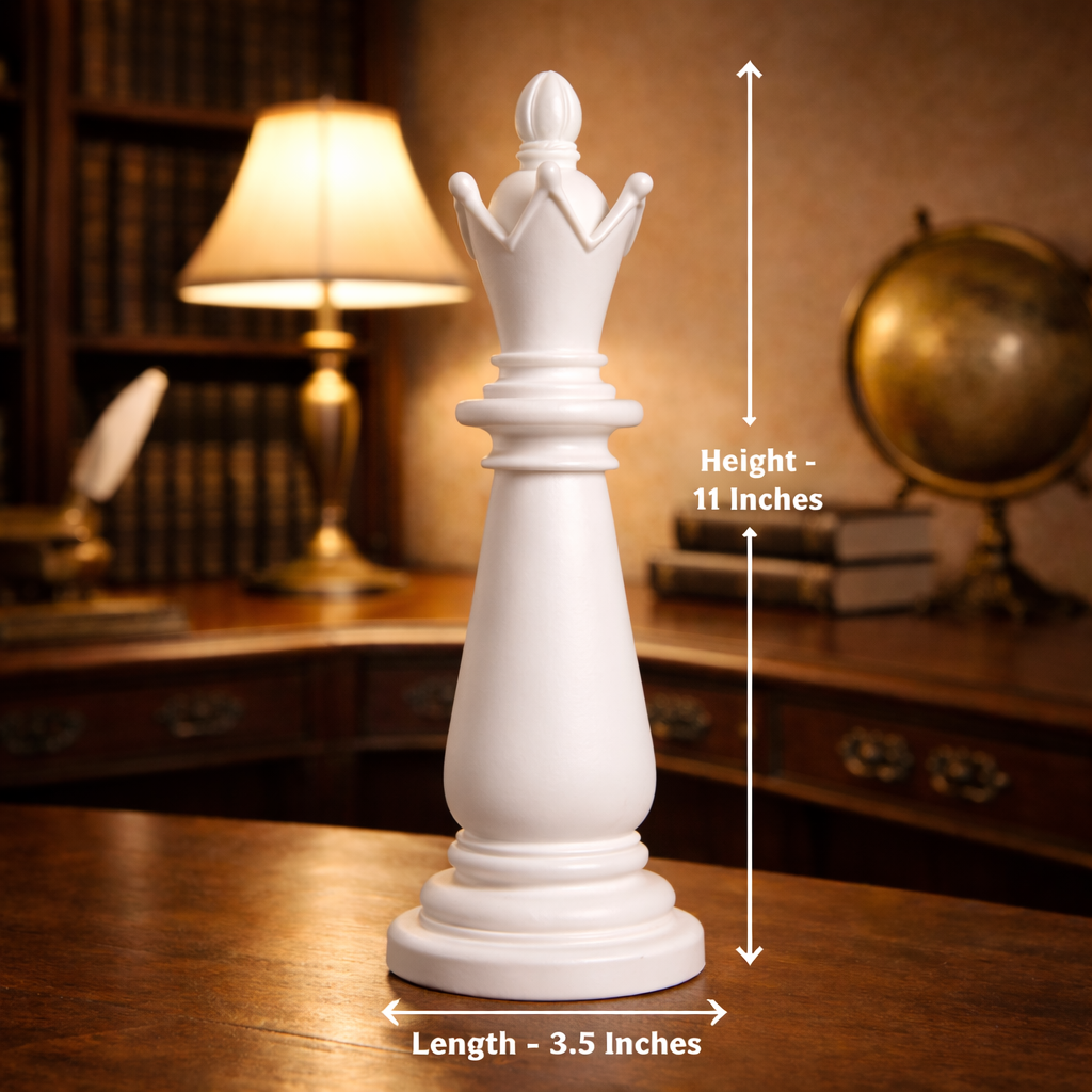 Luxury White Chess Pieces King, Queen & Knight | EnamorarDecor