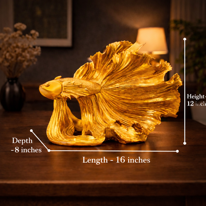 Luxury Golden Betta Fish Showpiece | EnamorarDecor