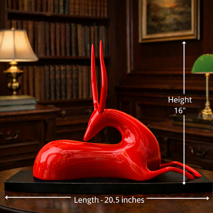 Luxury Red Big Deer Statement Decor | EnamorarDecor