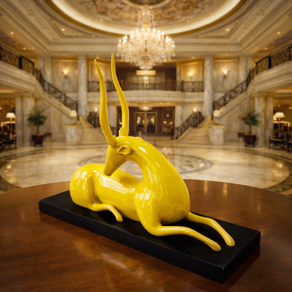 Luxury Yellow Big Deer Statement Decor | EnamorarDecor