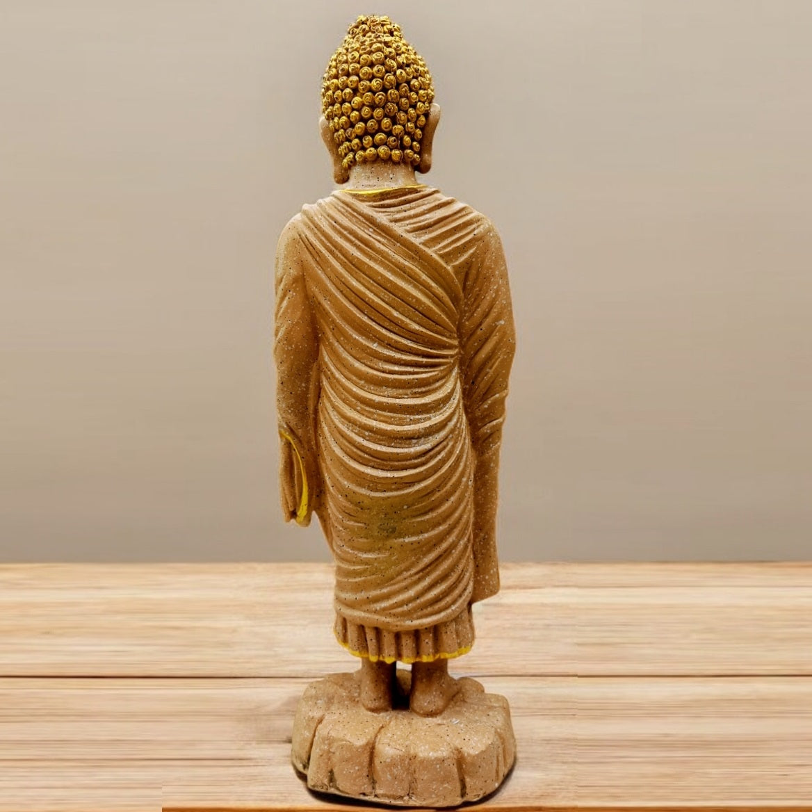 Brown Resin Standing Buddha | EnamorarDecor