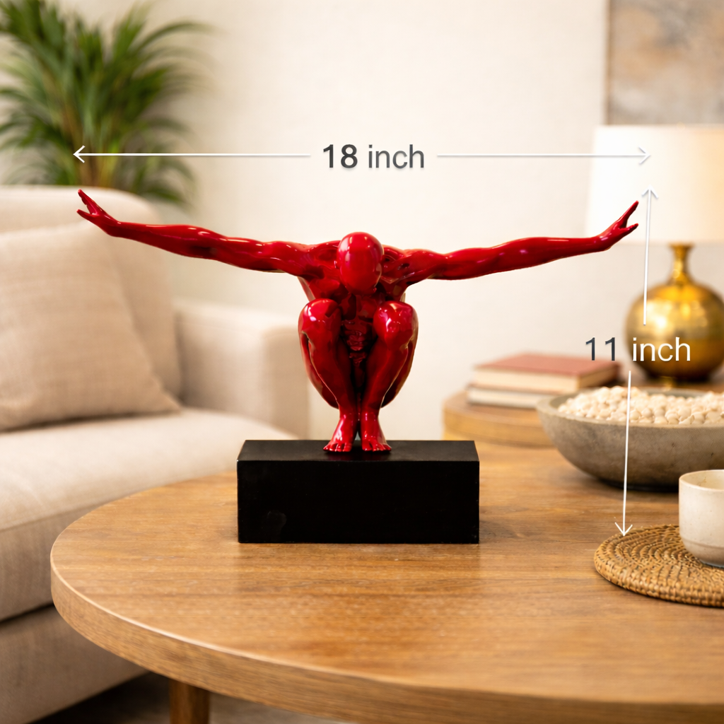 Luxury Red Gymnast Man Decorative Showpiece | EnamorarDecor