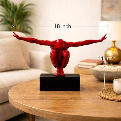 Luxury Red Gymnast Man Decorative Showpiece | EnamorarDecor