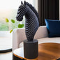 Black Ribbed Resin Horse Statue | EnamorarDecor
