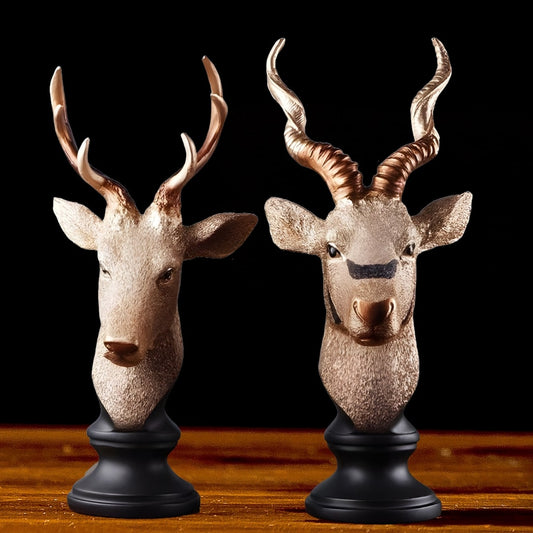 Deer(Hiran) & Antelope Pair Antique Sculpture | EnamorarDecor