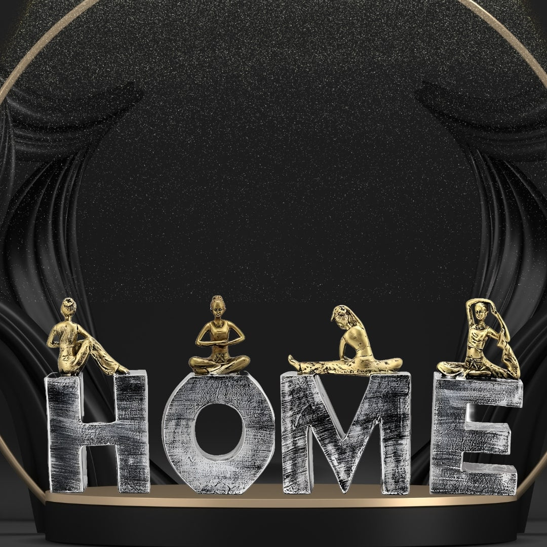 HOME Alphabets Attest With Yoga Posture Lady Sculptures | EnamorarDecor