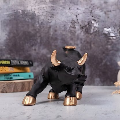 Antique Stock Market Wall Street Bull (Black) Sculpture | EnamorarDecor