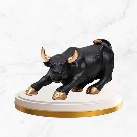 Antique Stock Market Wall Street Bull (Black) Sculpture | EnamorarDecor