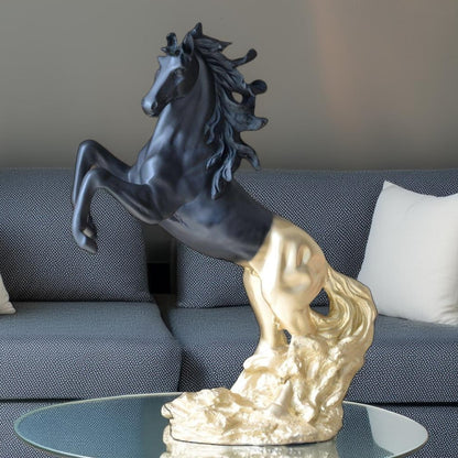 Big Horse Standing on Hind Legs Sculpture (Black) | EnamorarDecor