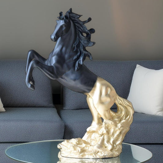 Big Horse Standing on Hind Legs Sculpture (Black) | EnamorarDecor