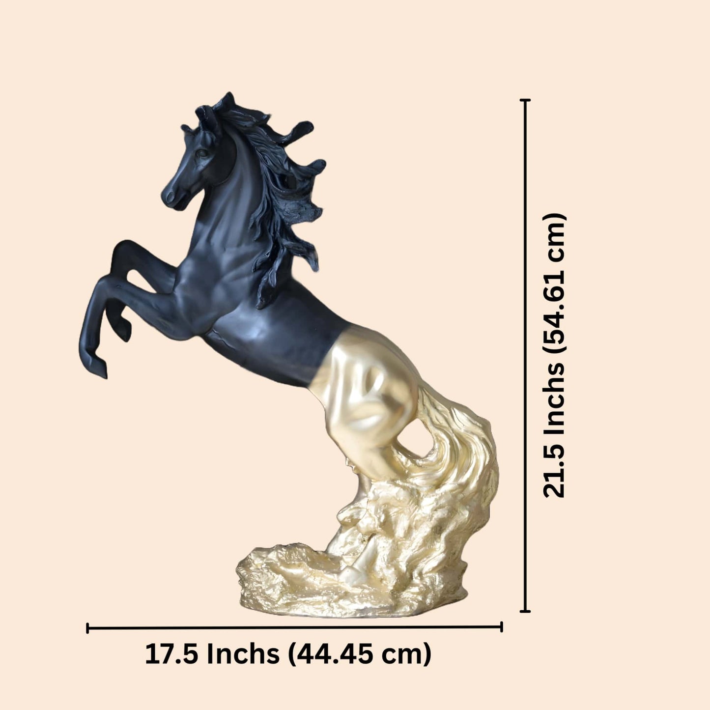 Big Horse Standing on Hind Legs Sculpture (Black) | EnamorarDecor