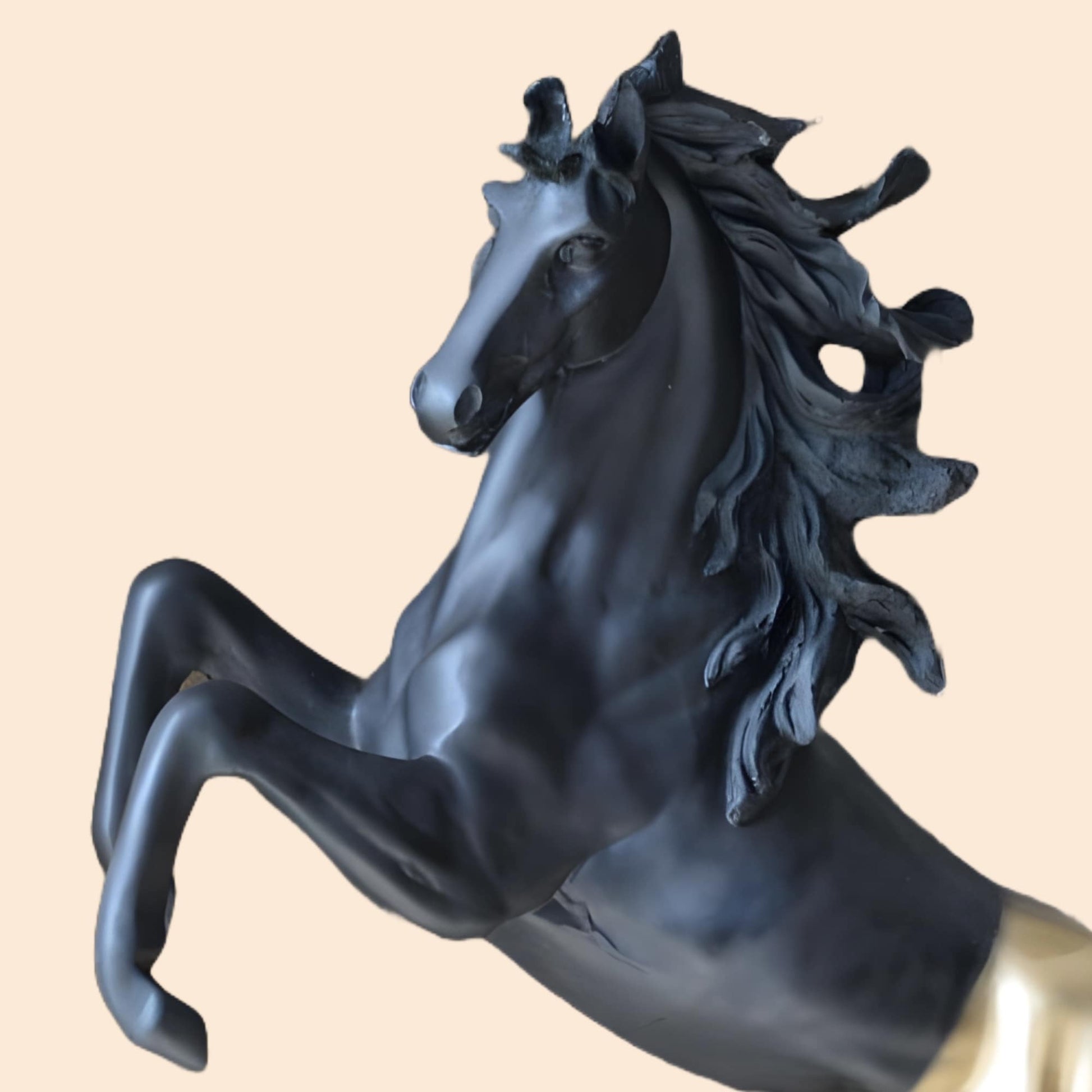 Big Horse Standing on Hind Legs Sculpture (Black) | EnamorarDecor
