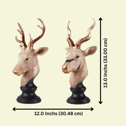 Deer(Hiran) & Antelope Pair Antique Sculpture | EnamorarDecor