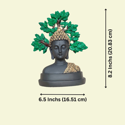 Antique Half Body Buddha Tree Sculpture (Black) | EnamorarDecor