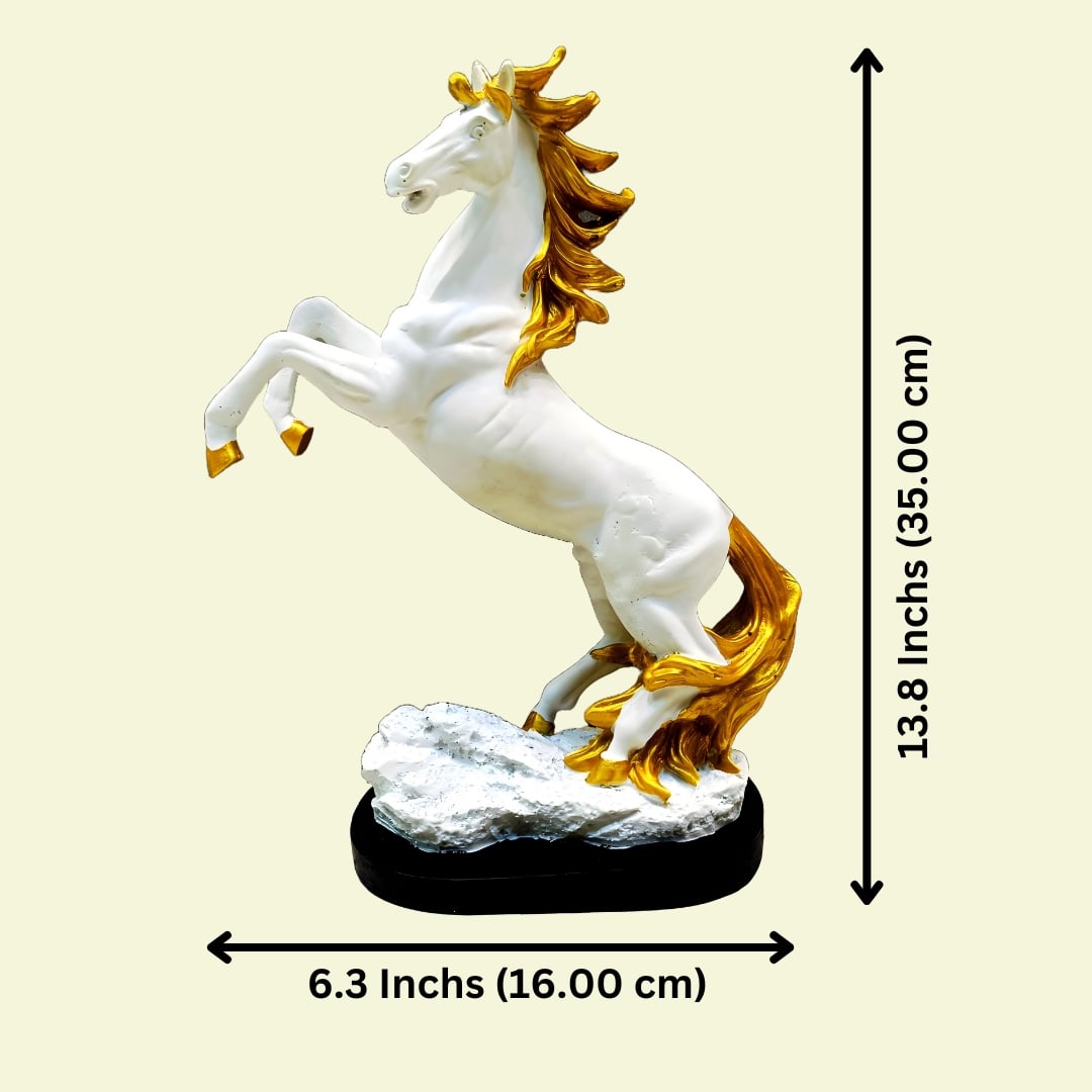 Horse Standing on Hind Legs Sculpture (White) | EnamorarDecor