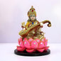 Goddess Saraswati On Lotus Antique Sculpture | EnamorarDecor