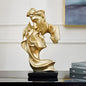 Antique Love Couple Kissing (Golden) Sculpture | EnamorarDecor