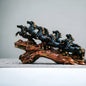 The Majestic 8 Running Victory Horses Sculpture (Black) | EnamorarDecor